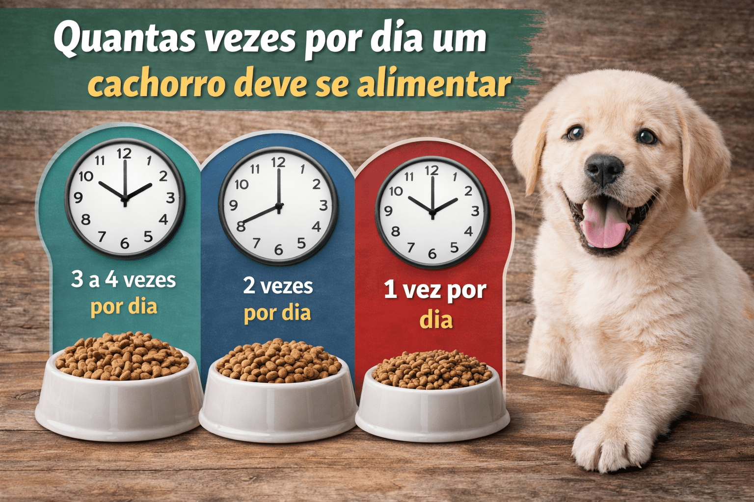 Quantas vezes por dia um cachorro deve se alimentar