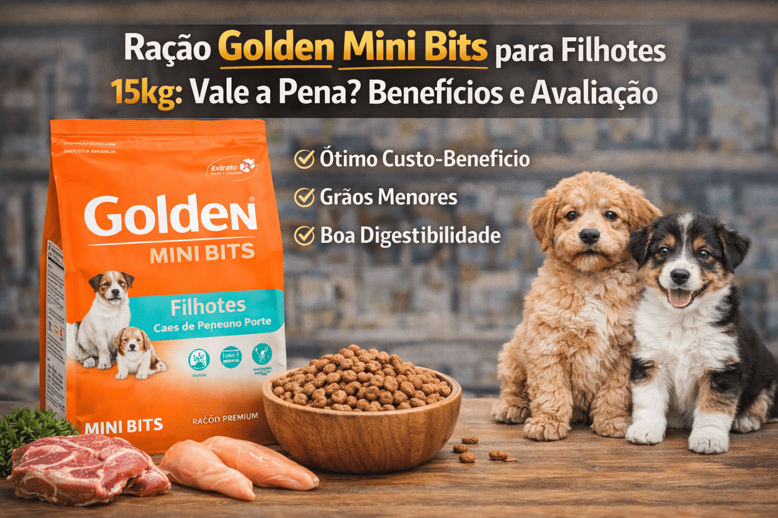 Ração Golden Mini Bits para Filhotes 15kg: Vale a Pena