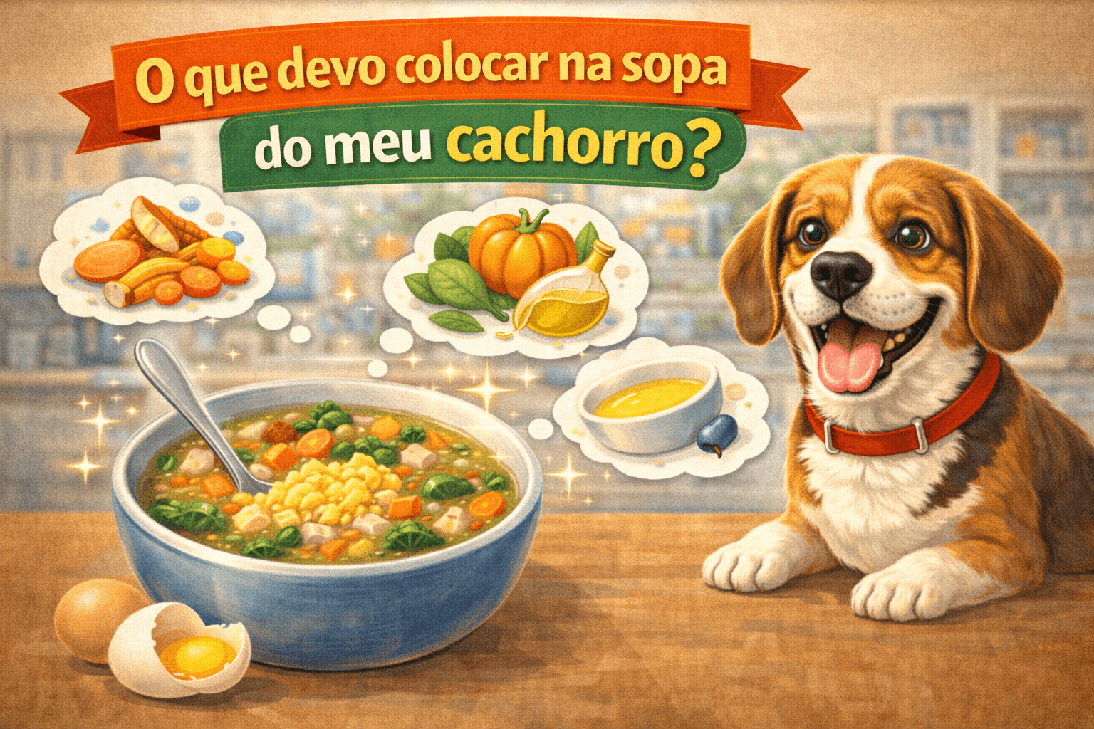 O que devo colocar na sopa do meu cachorro?