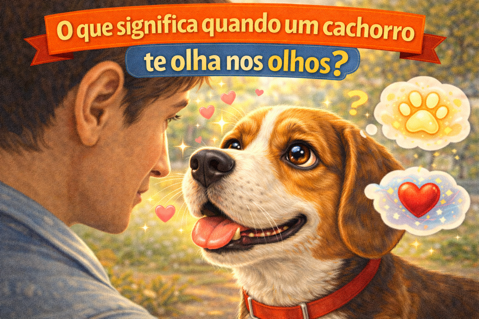 O que significa quando um cachorro te olha nos olhos?
