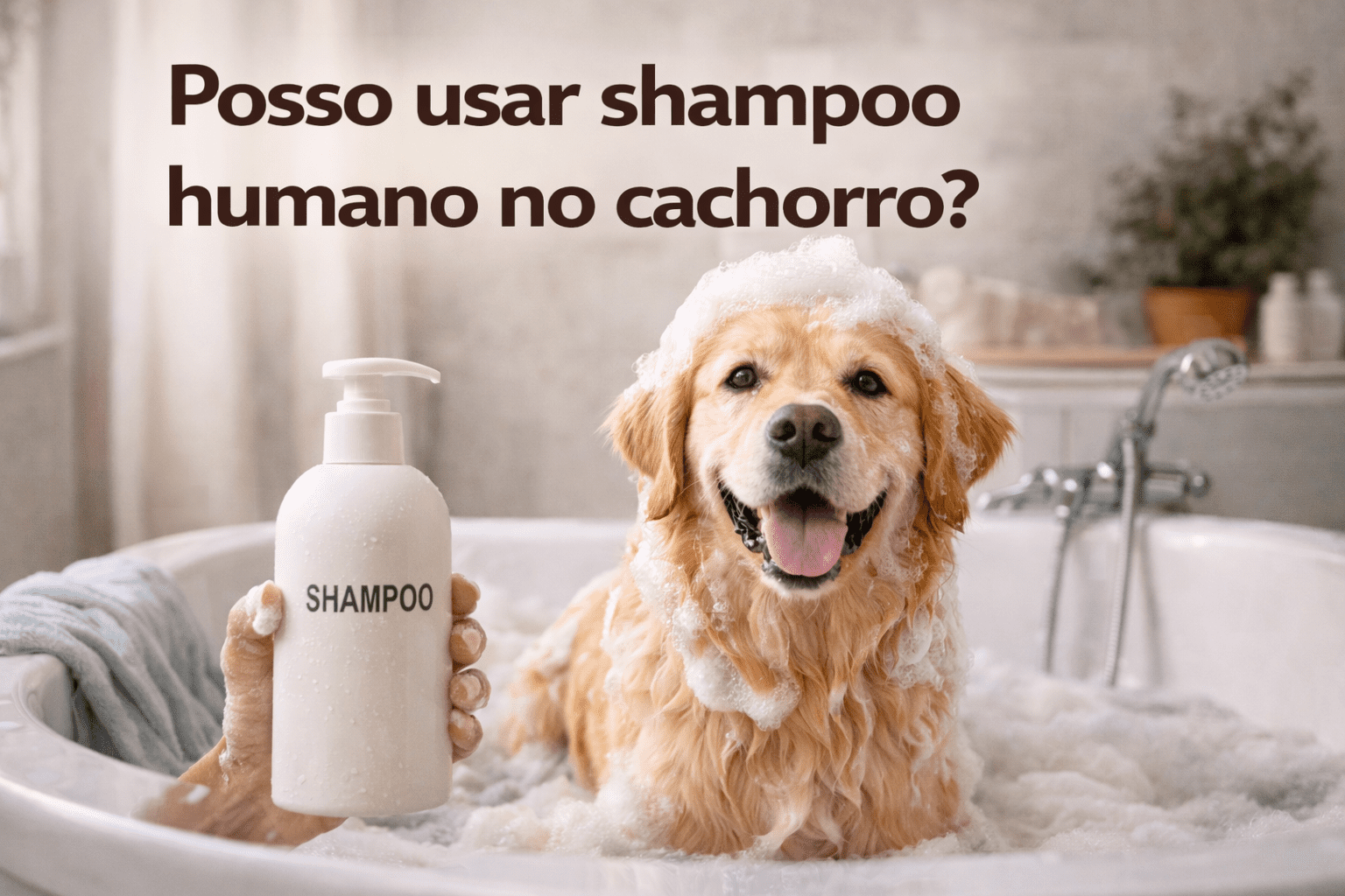 Posso usar shampoo humano no cachorro?