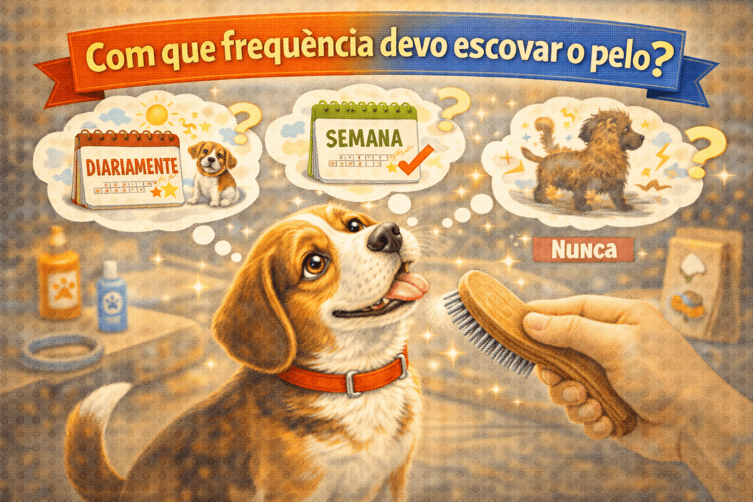 Com que frequência devo escovar o pelo do cachorro?