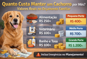 Quanto custa manter um cachorro por mês?